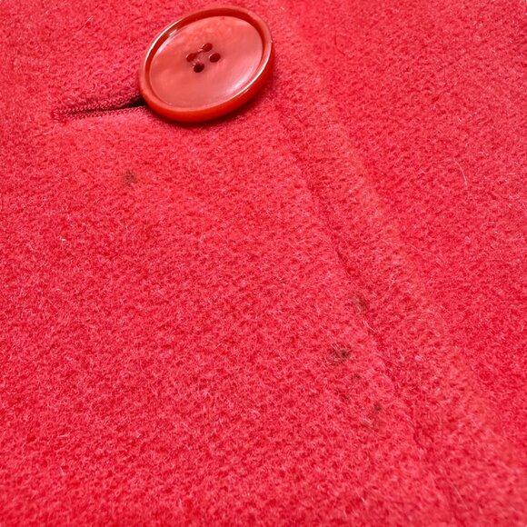 Luisa Spagnoli Vintage Coat Womens Size S Red Wool Pockets LS Made In Italy - Picture 9 of 14